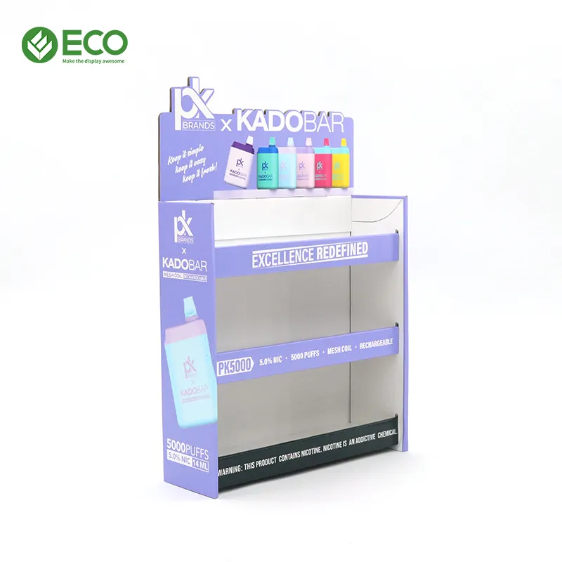 Custom PDQ Counter Show Stand Display Box Cardboard Paper Table Pop Counter Top Cardboard Counter Display