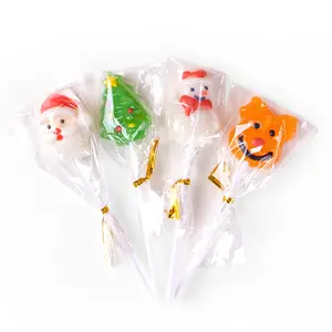 中国制造圣诞糖果糖果棒圣诞老人圣诞硬糖便宜定制美味清真棒棒糖