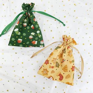 Pochette en coton écologique pour le rangement, motif de dessin animé de Noël sérigraphié, logo pour les souvenirs de fête, les cadeaux d'achat, les vêtements - Product Image 6