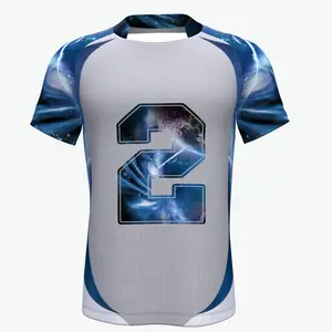 T-shirt da Rugby per allenamento traspirante di alta qualità per abbigliamento da uomo sublimato da uomo all'ingrosso in Fiji Rugby