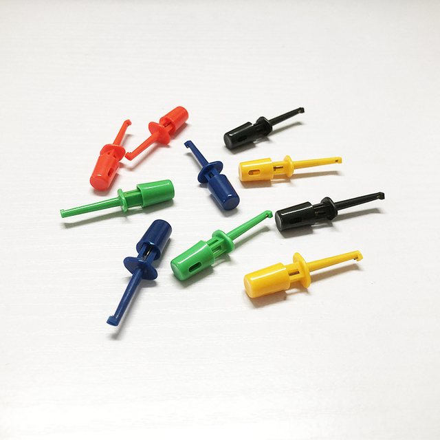 Multimeter Lead Wire Kit Test Hook Clip Black Blue Red Yellow Green Assorted Color Electronic Mini Test Probe Diy Kit