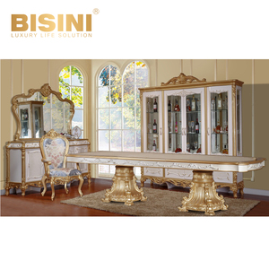 Juego de Dormitorio de Madera Real Francés de Lujo, Marco de Madera Maciza Tallada a Mano, Tapizado en Tela <span class=keywords><strong>Azul</strong></span>, Muebles de Cama King y Queen <span class=keywords><strong>para</strong></span> Bodas - Product Image 3