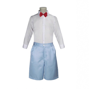 Disfraz de Detective Conan Shinichi Kudo para hombre, uniforme escolar, chaqueta azul, pantalones cortos, pajarita - Product Image 5