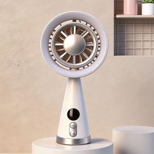 Ventilateur portable Lingpan avec lumière LED, affichage numérique, moteur DC alimenté par batterie 5W, autonomie de 8 heures, ventilateur portable pour une utilisation en intérieur et en extérieur - Product Image 5