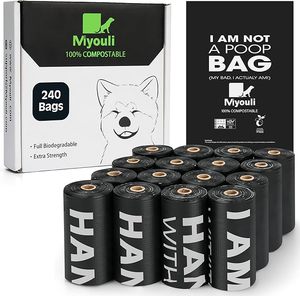 <b>Poop</b> Black <b>Bags</b> Compostable for <b>Dogs</b> Landfill Friendly Leak Proof Unscented Easy Open <b>Poop</b> Waste <b>Bag</b> - Product Image 5