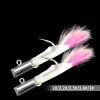 Feder haken Blei Jigging Großwild Thunfisch haken 2 #2.2 #2.5 #2.8 #3 # Bar bless Thunfisch Angelhaken