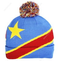 Nouvelle arrivée, bonnet en tricot avec drapeau algérien, bonnet pour femmes et hommes, bonnet à pompon, bonnet d'hiver chaud, doux, extensible, pas cher, vente en gros personnalisée
