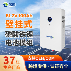 Torchn Wall Mounted LiFePO4 Battery 51.2V 100Ah Off Grid Solar Energy Storage System - Product Image 4