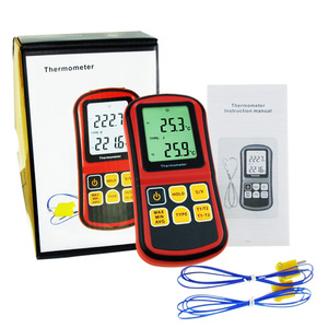 Thermomètre numérique à double canal pour thermocouples K J T E R S N, haute précision, maintien des données de température, arrêt automatique, T1 T2 LCD OEM GM1312 - Product Image 3
