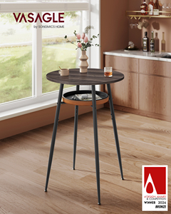 <span class=keywords><strong>VASAGLE</strong></span> EKHO-<span class=keywords><strong>Table</strong></span> <span class=keywords><strong>haute</strong></span> ronde <span class=keywords><strong>de</strong></span> <span class=keywords><strong>bar</strong></span> en cuir synthétique surpiqué avec rangement - Product Image 2
