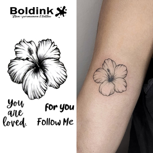 Tatuaggio Temporaneo Boldink Personalizzato a Forma di Fiore di Ibisco, Realistico, Impermeabile, Lunga Durata 2 Settimane, Inchiostro Jagua - Product Image 1