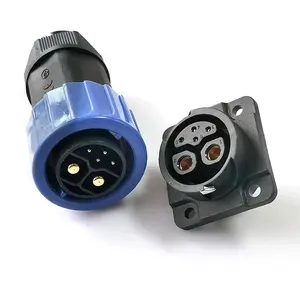 锂电池高压连接器热卖焊接2 + 4针IP67充电端口防水电机连接器