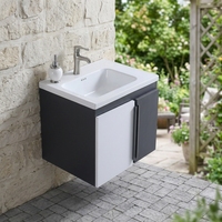 Ensemble de meubles de salle de bain modernes en acier inoxydable à fixer au mur pour hôtel et appartement