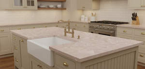 Grande dalle de quartz rose vietnamien de 20 mm d'épaisseur, dalle de quartz moderne avec design 3D pour cuisine, hôtel, salle de bain et hôpital - Product Image 3