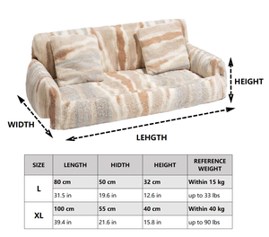 Fabrik Großhandel Luxus Katzen Hunde Welpen Schlafs ofa Gemütliche flauschige gestreifte Muster schützende weiche zerlegte Haustier produkte - Product Image 4