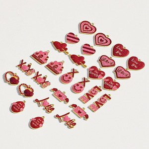 Colgantes de aleación con forma de corazón para el Día de San Valentín, accesorios para hacer joyería DIY, regalo unisex, aleación de zinc GJ246 - Product Image 2