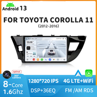 Autoradio Android 13 10 pouces 1280*720 IPS Car-play 8 cœurs 4G LTE Navigateur pour TOYOTA COROLLA 11 2012-2016
