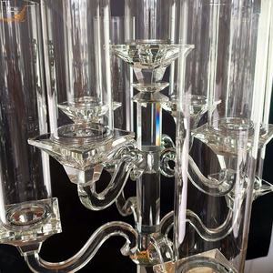 Vente en gros <span class=keywords><strong>Chandelier</strong></span> moderne en <span class=keywords><strong>cristal</strong></span> à fond carré à 9 <span class=keywords><strong>branches</strong></span> <span class=keywords><strong>Chandelier</strong></span> de mariage pour centres de table élégants - Product Image 4