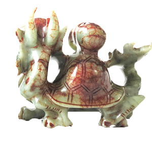 Caliente Seting 20 cm Dragón de Jade tortuga verde estatua Feng Shui regalo - Product Image 6