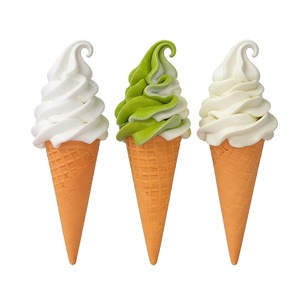 17cm Plastic Eco-Friendly Ice Cream Set Three Pieces White Matcha Mixed Soft Swirl Vanilla Model Realistic Food Simulation Shop - Product Image 1