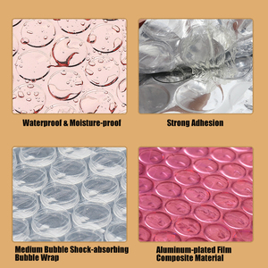 Film plaqué aluminium rose doré épaissi, taille 20cm x 25cm + 4 sacs à bulles, sacs express, sacs d'emballage cosmétique, vente en gros - Product Image 3