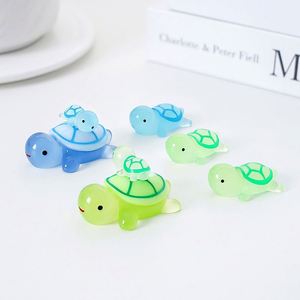 Customized Design <b>Animals</b> Tortoise Glow Dark 3D Resin Flatback Charms Cartoon Miniature Microlandschaft Promotional Silk Screen - Product Image 3