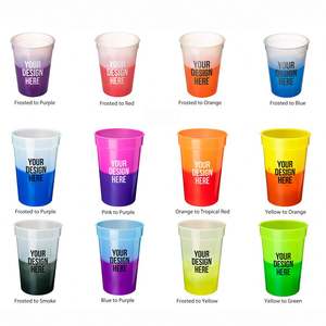 Vasos de Plástico para Estadio de 8OZ-32OZ con Cambio de Color en Frío, a Prueba de Fugas, Aptos para Lavavajillas, Unisex, Aptos para Agua Hirviendo, para Fiestas y Eventos - Product Image 1