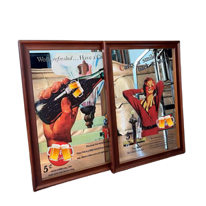 <strong>Art</strong> <strong>Deco</strong> Framed Glass Wall Mirrors Printed <strong>Bar</strong> Still Life Pattern Home Application OEM Multi-piece Package - Product Image 1