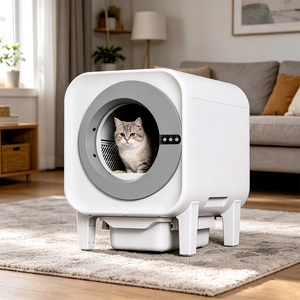 Litière automatique en stock compatible avec la litière au tofu pour chat, sans poussière, structure ovale ouverte - Product Image 1