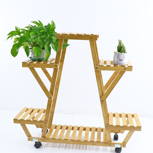 Soporte de madera de bambú para plantas, estante de maceta de bambú Natural para interior y <span class=keywords><strong>exterior</strong></span>, para jardín, venta al por mayor - Product Image 2
