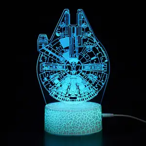 Star Wars Creative Custom Led Nightlights lampada 3D acrilico USB Led Night Light decorazione per feste lampada per la casa per bambini regali di capodanno