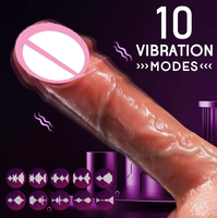 Realistischer Dildo-Vibrator mit Fernbedienung, Teleskopfunktion, Heizfunktion, Silikon, Übergröße, Vibration, Penis, Erwachsenen-Sexspielzeug für Frauen