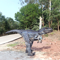 Costume de dinosaure Velociraptor réaliste sur mesure, taille réelle, bleu vif, en métal, pour utilisation en intérieur/extérieur, aire de jeux publique, aventure