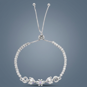 Pulsera Clásica de Plata de Ley 925 de Taiwán con Diseño de Trébol y Copo de Nieve, con Zirconia en Oro Rosa, de Alta Calidad, para Mujer, Ideal para Aniversario - Product Image 2