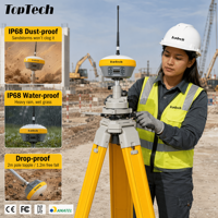Équipement GPS RTK haute précision TK-800, base et rover GNSS RTK Toptech, base super robuste avec 5W de puissance élevée, 1408 canaux, IP68