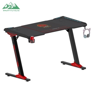 Scrivania da Gaming Professionale Wayon a Forma di Z, Tavolo per PC in Fibra di Carbonio con Illuminazione RGB e Portabicchieri per Giocatori E-Sports - Product Image 5