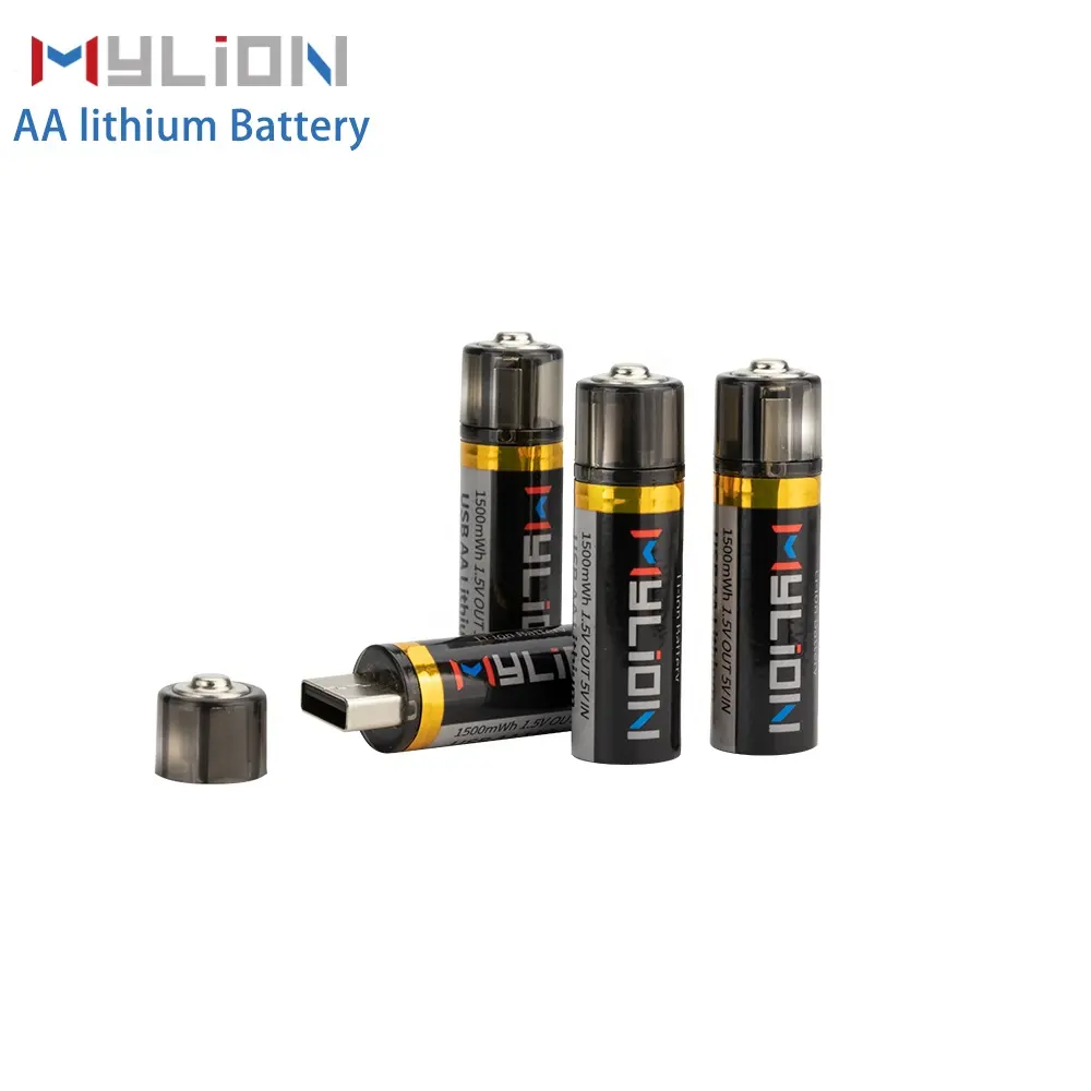 mylion rechargeable 1000mah aa battery fast charge, lithium ion batteries 14500, usb aa battery for handheld kitchen or grooming