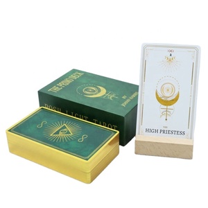 Cartas de <span class=keywords><strong>Tarot</strong></span> Primo de Lujo con Impresión Personalizada, Baraja de <span class=keywords><strong>Tarot</strong></span> con Lámina Dorada, Cartas de Alta <span class=keywords><strong>Sacerdotisa</strong></span> con Guía - Product Image 1
