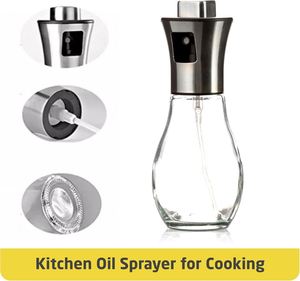 Professional Oil Sprayer for Air Fryer Stainless Steel Glass Olive Oil Mister <b>Bottle</b> for Cooking Baking Grilling BBQ Tools - Product Image 2