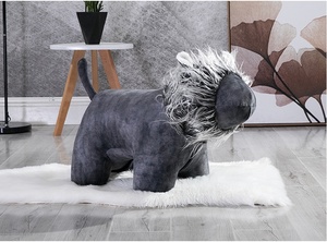 Jiayaoqi — tabouret moderne Simple en fourrure <span class=keywords><strong>de</strong></span> mouton, pouf <span class=keywords><strong>de</strong></span> haute qualité Animal, tabouret usb blanc <span class=keywords><strong>de</strong></span> salle <span class=keywords><strong>de</strong></span> séjour, Simple et en acier inoxydable - Product Image 4