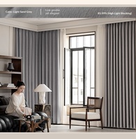 Cortinas Opacas de Chenilla de Doble Cara del Mismo Color, de Poliéster, Color Sólido, para Dormitorio, Juego Completo de Barra de Alta Gama, Personalizadas y Sencillas