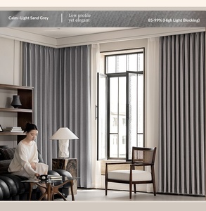 Rideaux occultants en chenille <span class=keywords><strong>double</strong></span> face de couleur unie pour chambre à coucher, ensemble complet haut de gamme avec tringle, sur mesure, modernes pour <span class=keywords><strong>baie</strong></span> vitrée - Product Image 2