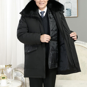 Dày Áo Ấm Ngỗng Xuống Áo Khoác Phong Cách Mới Canada Dệt Dài Đồng Bằng Nhuộm Kinh Doanh Người Đàn Ông Giản Dị Của Xuống Vải Cho Nam Giới 2022 <span class=keywords><strong>2</strong></span> Trong <span class=keywords><strong>1</strong></span> - Product Image 4