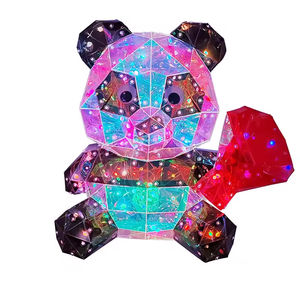 पांडा होलोग्राफिक सजावट लैंप रंगीन चमक 3 डी की अगुवाई में प्राइमाटिक इरीवंश चमकदार रात प्रकाश - Product Image 4