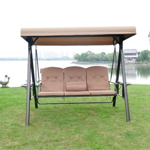 Fauteuil balançoire en fer pour extérieur, chaise à bascule 2/<span class=keywords><strong>3</strong></span> places avec auvent pour patio, panier suspendu de jardin pour adultes - Product Image 1