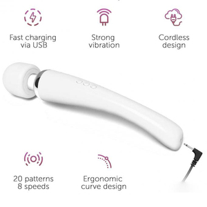 ไวเบรเตอร์แบบชาร์จไฟได้ของเล่นทางเพศสำหรับผู้ใหญ่เครื่องสั่นมหัศจรรย์แบบชาร์จไฟได้20ฟังก์ชั่น - Product Image 5