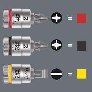 WERA - 05003322001 1/4 ''Tornillos ranurados toma de broca-EAN 4013288187338 HAND SOCKETS 1/4" - Product Image 2