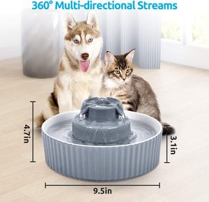 2.1L Eco-Friendly <strong>Ceramic</strong> Cat <strong>Bowl</strong> Cat Fountain Activated Carbon Filter Custom LOGO Pet Water Dispenser Chargeable Automatic <strong>Dog</strong> - Product Image 2
