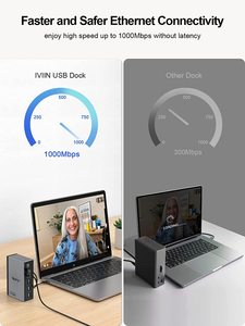 19 1 Displaylink Chip MTS Estación de acoplamiento de aleación de aluminio de 6 puertos para 4K 60Hz Thunderbolt 4 Hub <span class=keywords><strong>MacBook</strong></span> <span class=keywords><strong>Pro</strong></span> <span class=keywords><strong>M1</strong></span> Stock - Product Image 5