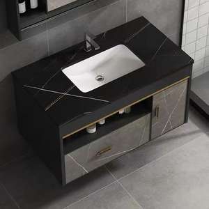 Germany <b>Black</b> Wooden <b>Bathroom</b> Cabinets and Vanities with Light Wash Basin - Product Image 5